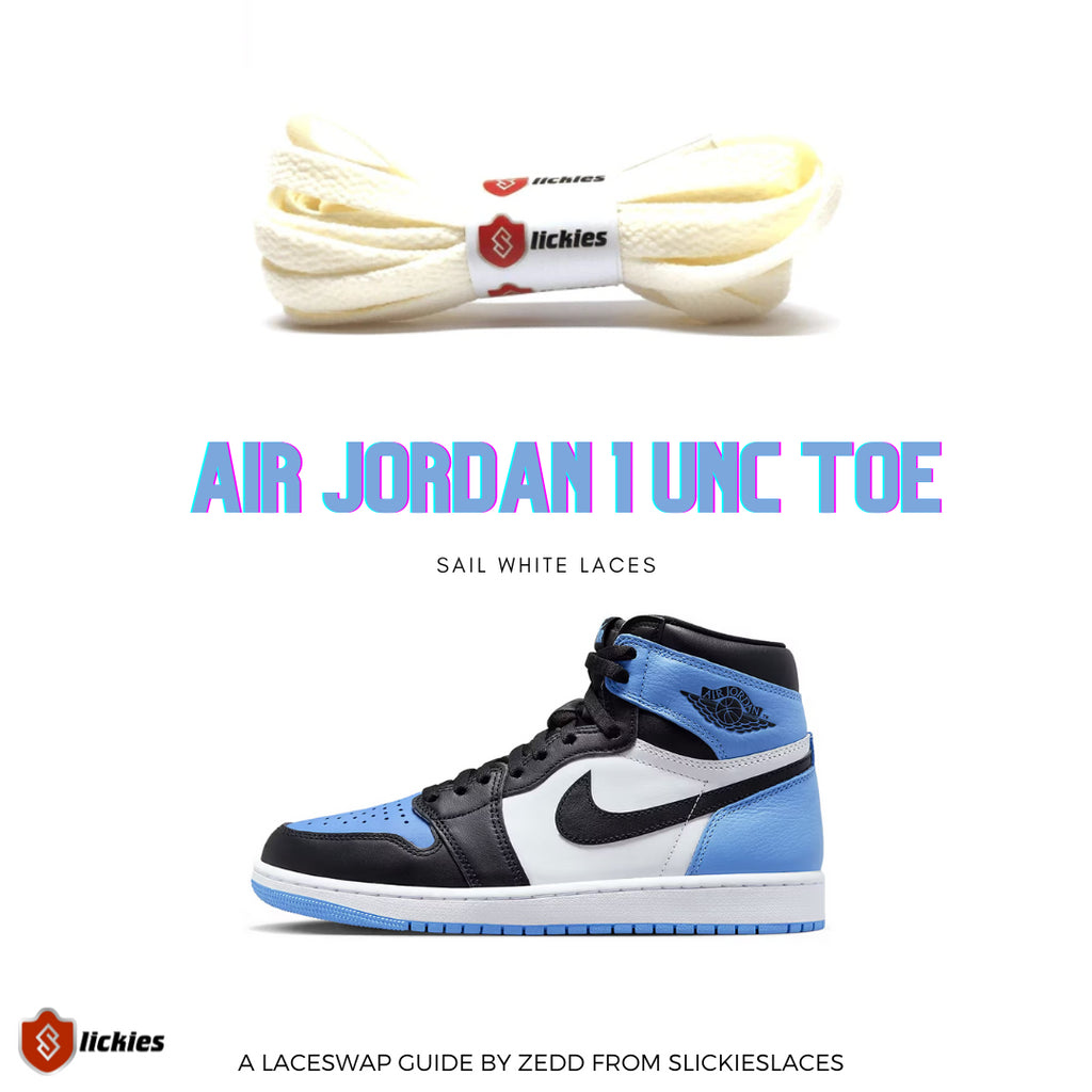 NIKE Air Jordan 1 UNC Toe Laces : Where to buy the best laces? | Slickieslaces